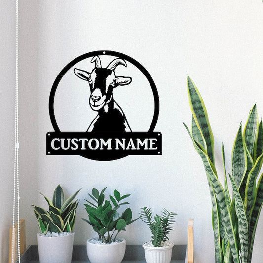 Custom Goat Farmhouse Metal Sign, Custom Goat Farm Sign, Personalized With Your Name, Goat Farmhouse