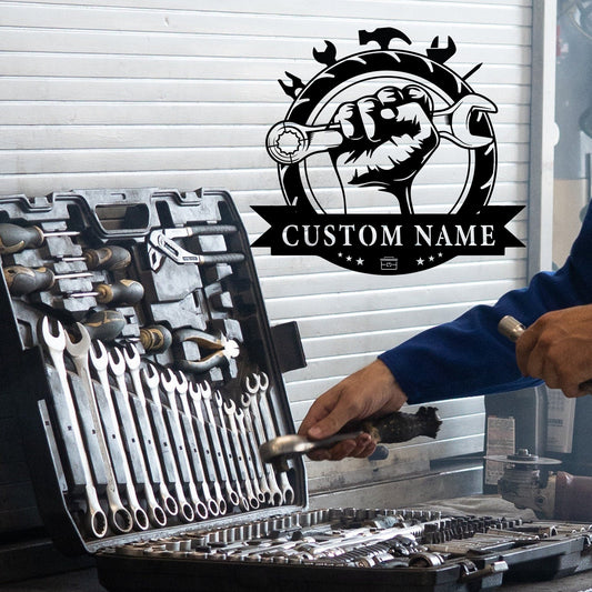 Custom Wrench Tools Metal Sign, Personalized Repair Shop Wall Art, Repair Decor Art, Home Decor, Doorway Signs, Home Gifts