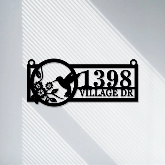 Customized garden art decoration, hanging address metal sign, personalized address number door number, house address number, LED sign