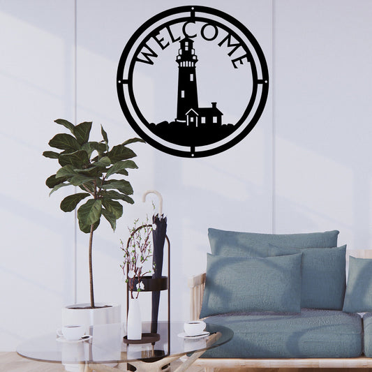 Coastal and nautical decor for your outdoor porch or front door, metal wall decor, personalized name logo, custom metal sign, monogram gift