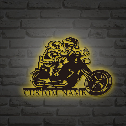 Custom motorcycle metal sign,Harley motorcycle art wall,men's motorcycle gifts,personalized garage name decor,Christmas home decor,LED signs