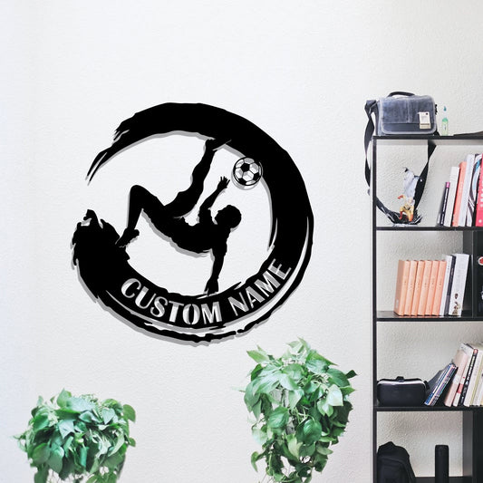 Custom soccer LED metal art sign /lighted soccer name metal sign/multi-color soccer art/soccer player gifts/soccer gift/soccer wall of honor