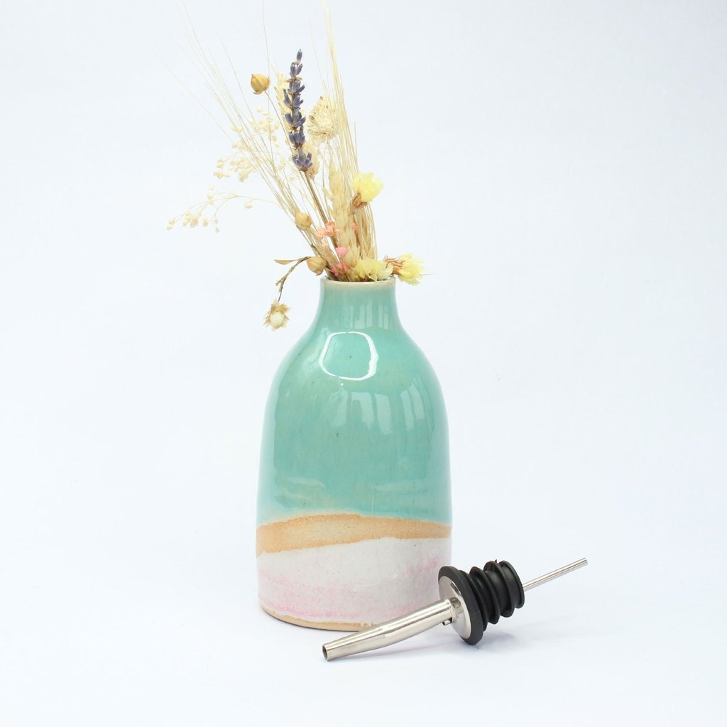 Ceramic Oil Pourer Shoreline, Oil Dispenser Bottle