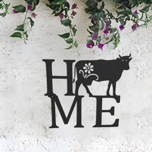 Home Cow Metal Sign, Cow Home Wall Decor, Cow Decor, Farmhouse Decor, Home Sign, Cow Sign, Farmhouse Wall Decor, Farmhouse Cow sign,