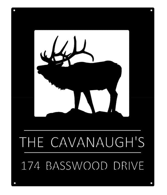 Customizable ELk address sign with elk