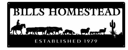 Custom metal Cattle or Sheep wall art or Metal Driveway topper