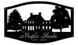 Custom Metal HOUSE sign with house and trees