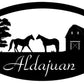 Personalized Metal HORSE Sign with BARn and HORSES and YOUR Name