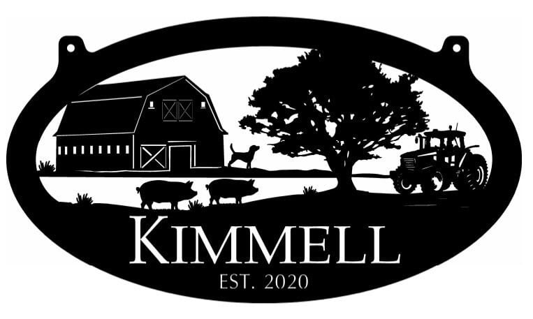Metal FARM Sign, pig barn chicken sign, laser cut metal sign
