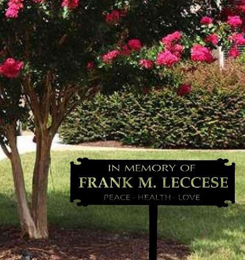 Custom metal memorial sign, in memory sign, grave marker sign, tree marker