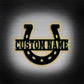Personalized Horseshoe Print Metal Sign, Custom Horse Farm Metal Sign, Custom Metal Horse Name, Horse Owner Gift, Gift For Dad