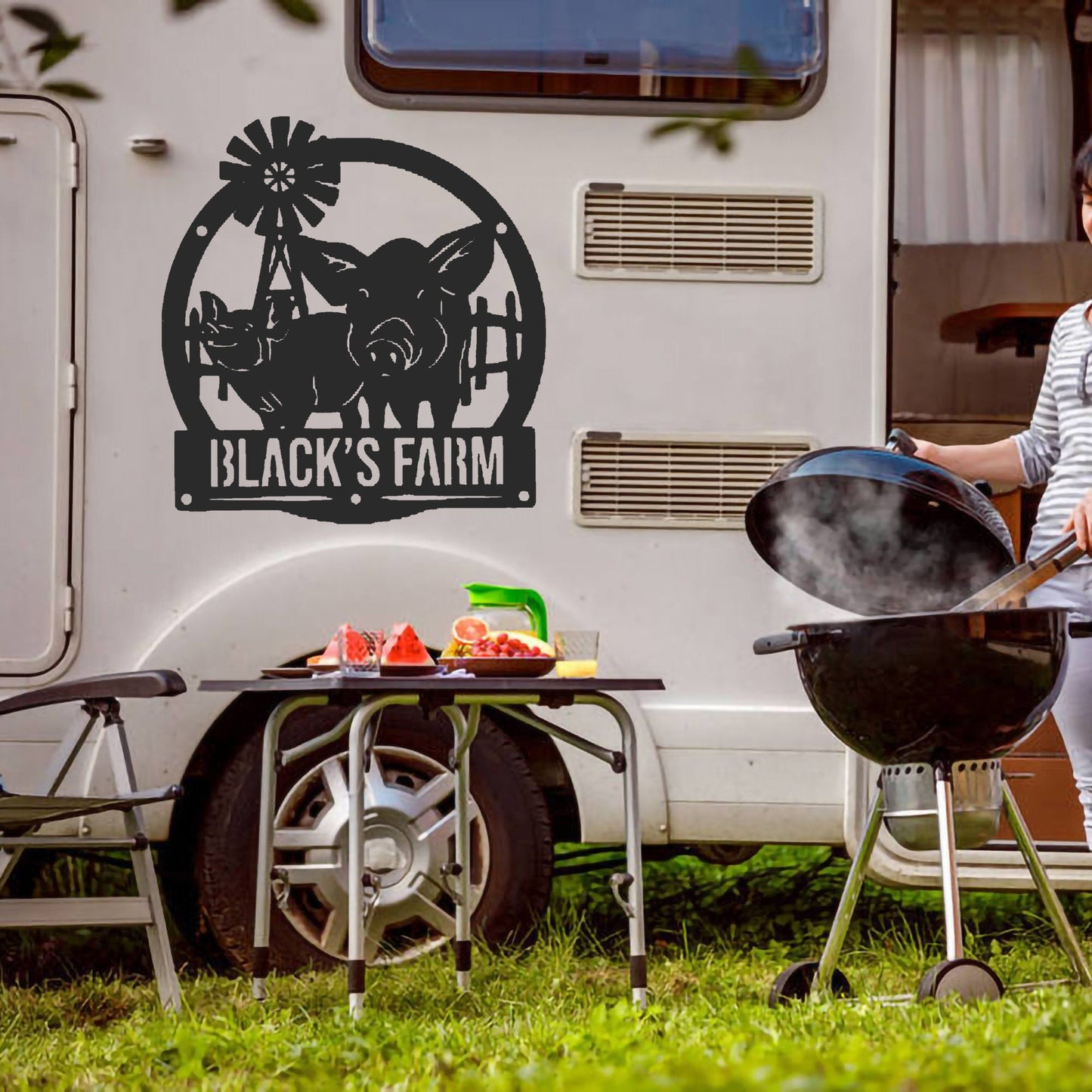 Custom Pigmetal Farm Metal Sign, Custom Pig Farm Sign, Custom Bbq Pig Farmhouse Decor, Farmer Name Sign,farmer Gift