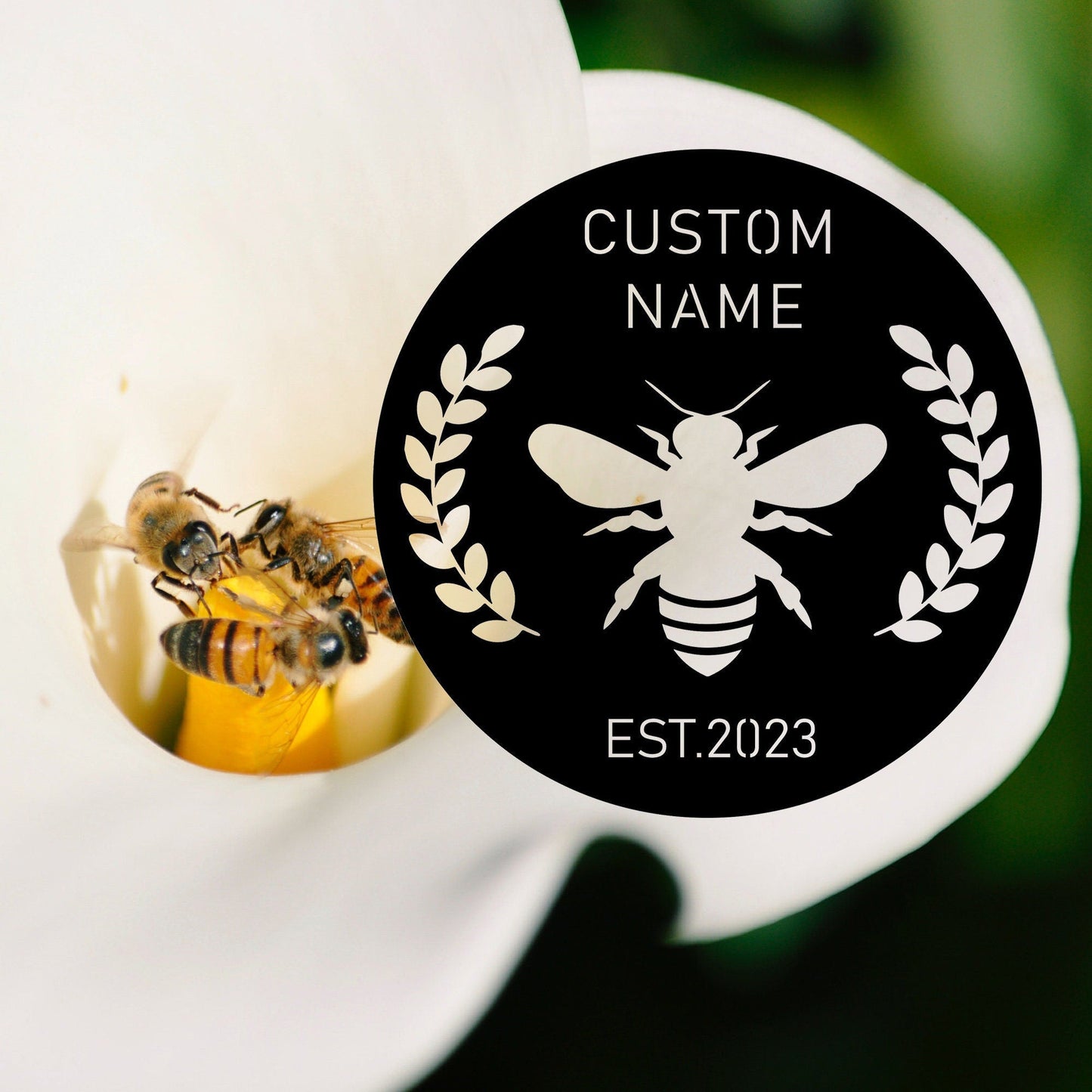 Customizable Bee Metal Signs, Outdoor Decor, Beekeeper, Porch Patio, Garden Yard Decor, Bee Decor, Metal Wall Art, Gifts For Bee Lovers