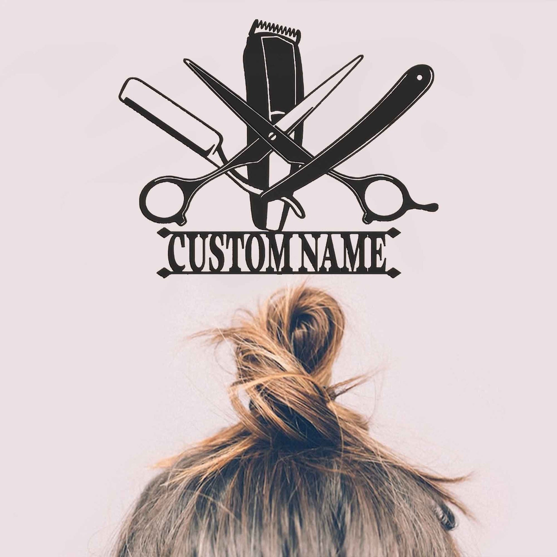 Custom Hairstylist Business Name Metal Sign, Custom Barber Shop Sign, Personalized Hair Dresser Metal Sign, Hair Salon Gift