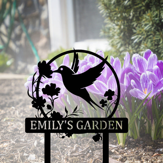Custom Bird Flower Metal Garden Stake Art, Outdoor Patio Decor, Garden Tags, Garden Stakes, Flower Bed Signs, Garden Gift, Housewarming Gift