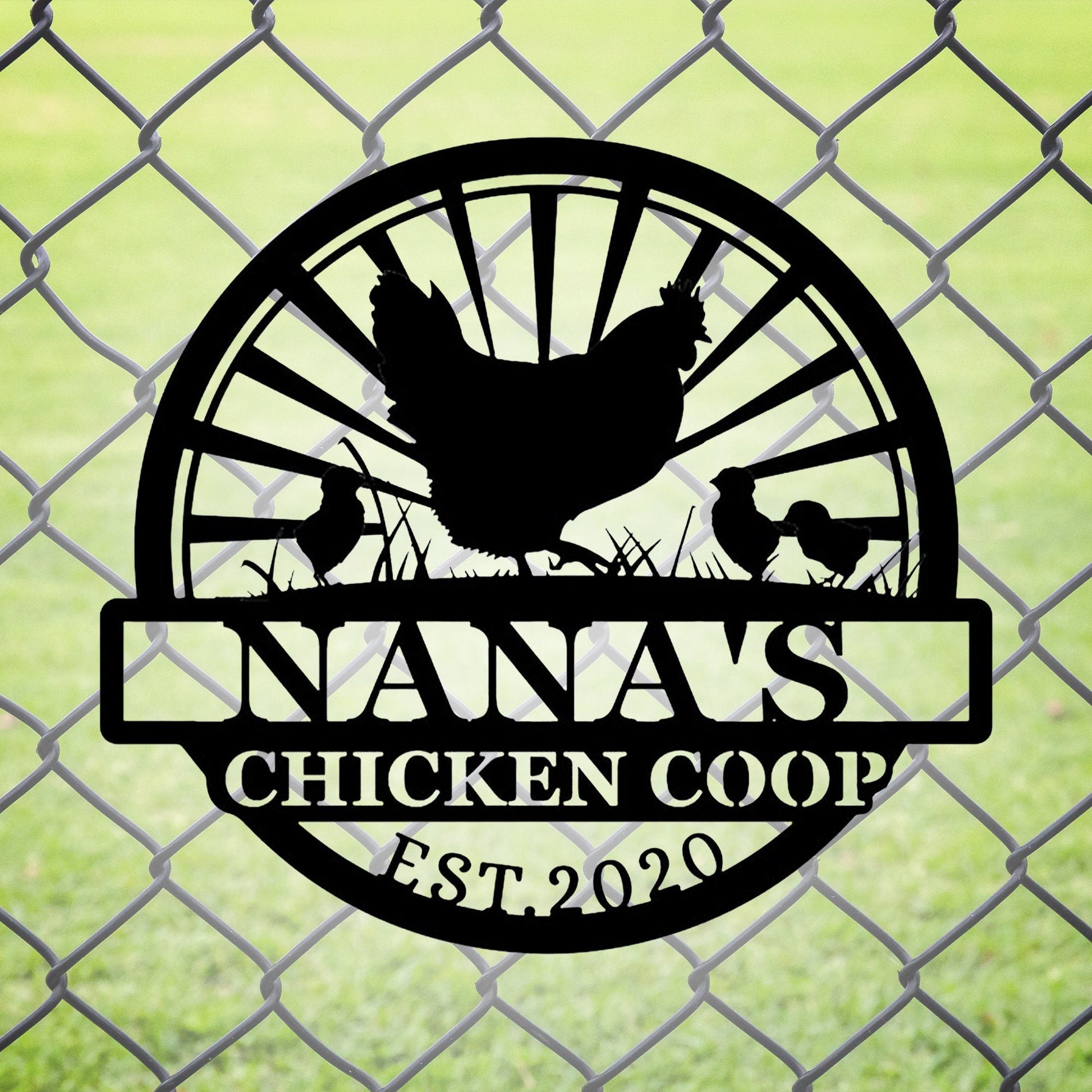 Custom Hen Chick Metal Sign, Metal Wall Art, Outdoor Farm Decor, Metal Decor, Custom Crafts, Handmade Signs, Gifts For Friends