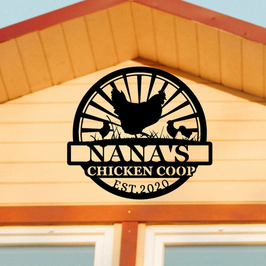 Custom Hen Chick Metal Sign, Metal Wall Art, Outdoor Farm Decor, Metal Decor, Custom Crafts, Handmade Signs, Gifts For Friends