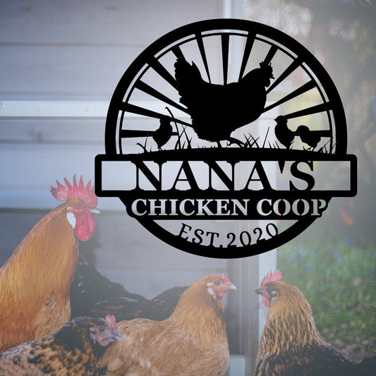 Custom Hen Chick Metal Sign, Metal Wall Art, Outdoor Farm Decor, Metal Decor, Custom Crafts, Handmade Signs, Gifts For Friends