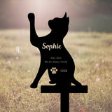 Custom Cat Garden Stakes, Metal Cat Markers, Garden Name Stakes, Memorial Garden Tombstones, Metal Signs, Metal Yard Art, Garden Signs