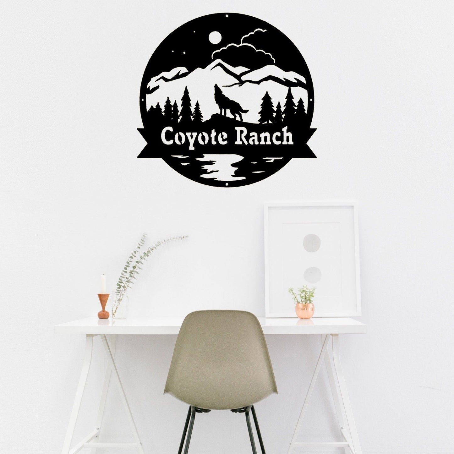 Custom Wolf Name Metal, Art House Sign, Bedroom Wall Hanging, Living Room Hanging, Metal Decorations, Custom Crafts, Handmade Signs, Gifts