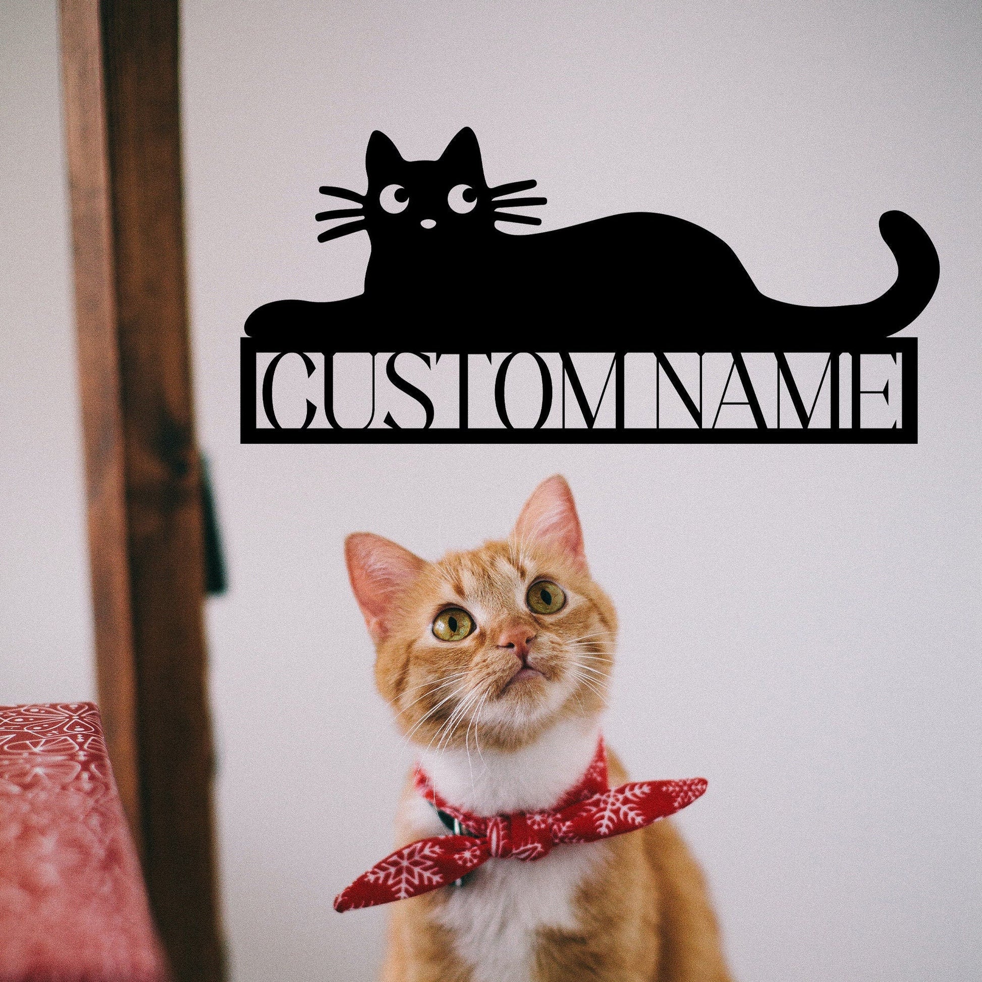 Customized Cute Cat Sign, Metal Wall Art, Metal Decoration, Door Hanging, Home Decorations, Door Court Wall Hanging, Gift For Friends
