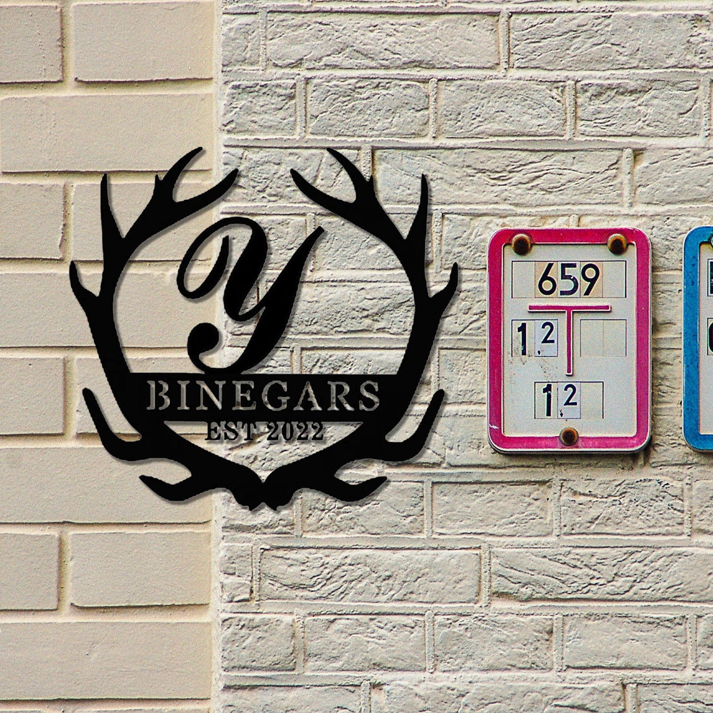 Personalized Last Name Sign, Custom Metal Name Sign, plit Letter Name Sign, Door Hanger, Outdoor Metal Sign, Wedding Gift, Monogram, LEDWall lamp