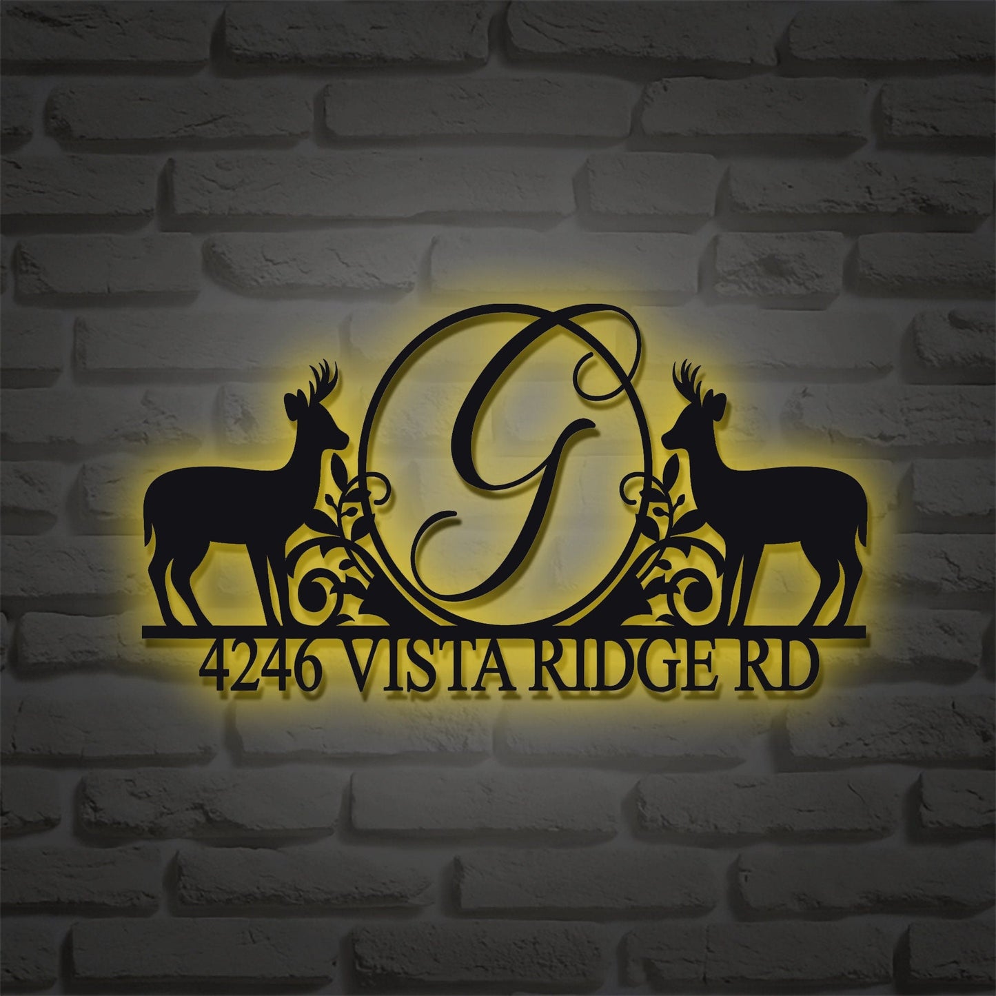 Custom Metal Address Sign/Personalized Outdoor Address Sign/Metal House Number Sign/ Street Address Sign/Housewarming/LED Light Sign