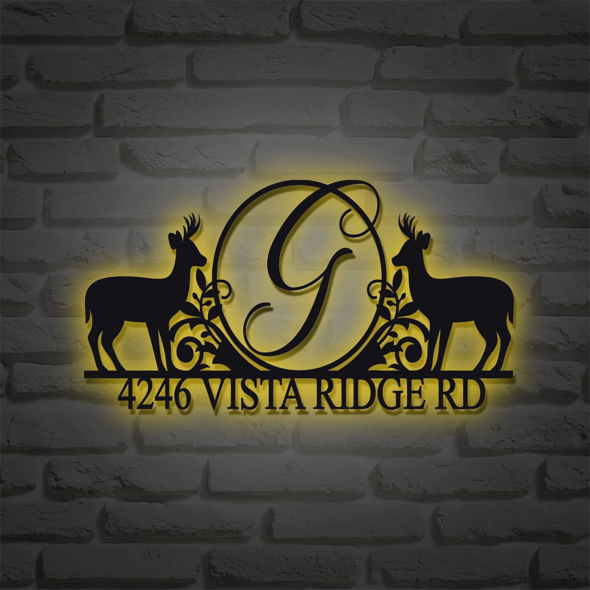 Custom Metal Address Sign/Personalized Outdoor Address Sign/Metal House Number Sign/ Street Address Sign/Housewarming/LED Light Sign