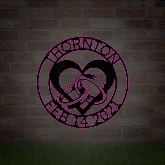 Personalized handmade custom heart metal signs,Metal Home Decor,vintage looped signs,Infinity heart,LED Light Sign,Wedding Gifts,Family Name