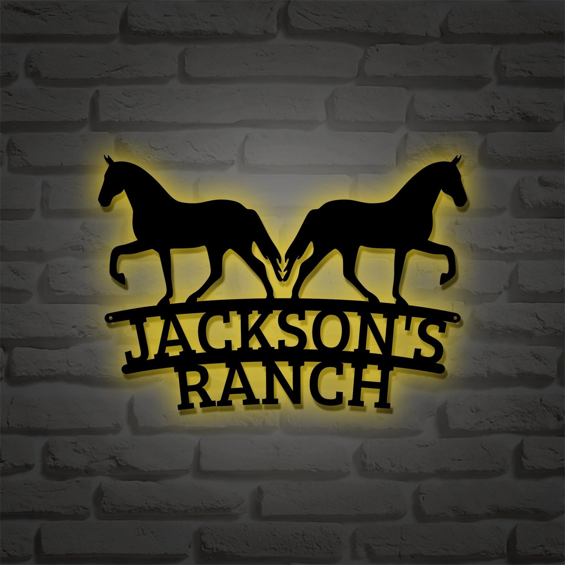 Custom Horse Metal Ranch Sign,Horse Barn Sign,Farmhouse Decor,Outdoor Family Name Sign,Fence,Metal Sign,Custom Metal Ranch Sign,LED Sign