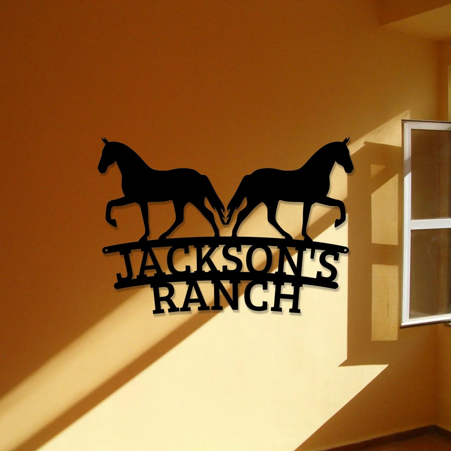 Custom Horse Metal Ranch Sign,Horse Barn Sign,Farmhouse Decor,Outdoor Family Name Sign,Fence,Metal Sign,Custom Metal Ranch Sign,LED Sign