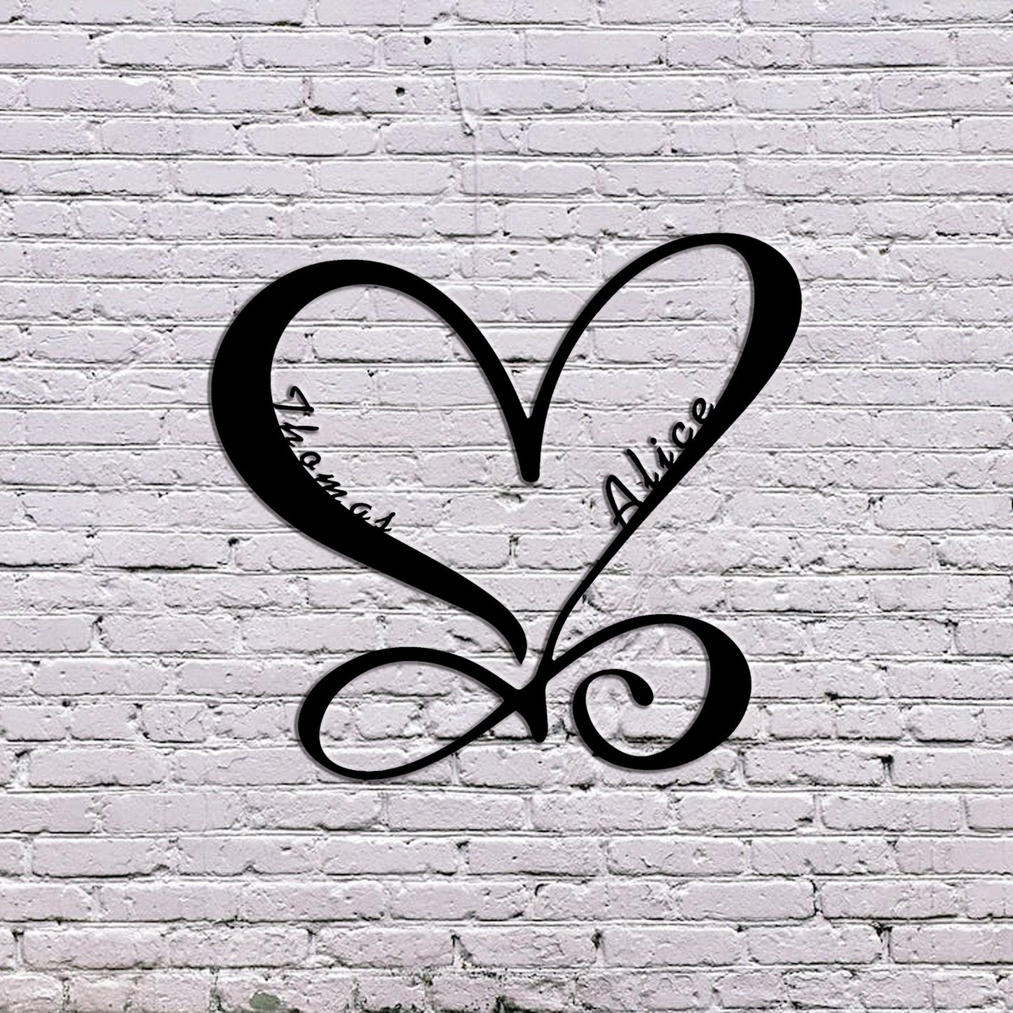 Personalized Love Wall Decor, Customized heart-shaped metal sign, family name metal sign, holiday anniversary gift, Heart Wall Art, LED sign