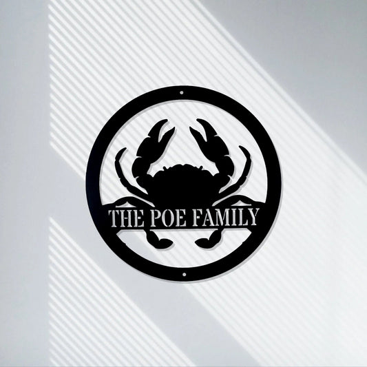 Handmade beach house decorations, personalized custom name metal signs, crab door decorations, pier metal signs, LED lighted signs