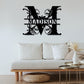Custom Metal Name Sign-Split Letter Name Sign-Personalized Last Name Sign-Door Hanger-Outdoor Metal Sign-Wedding Gift-Monogram-LEDLightSign