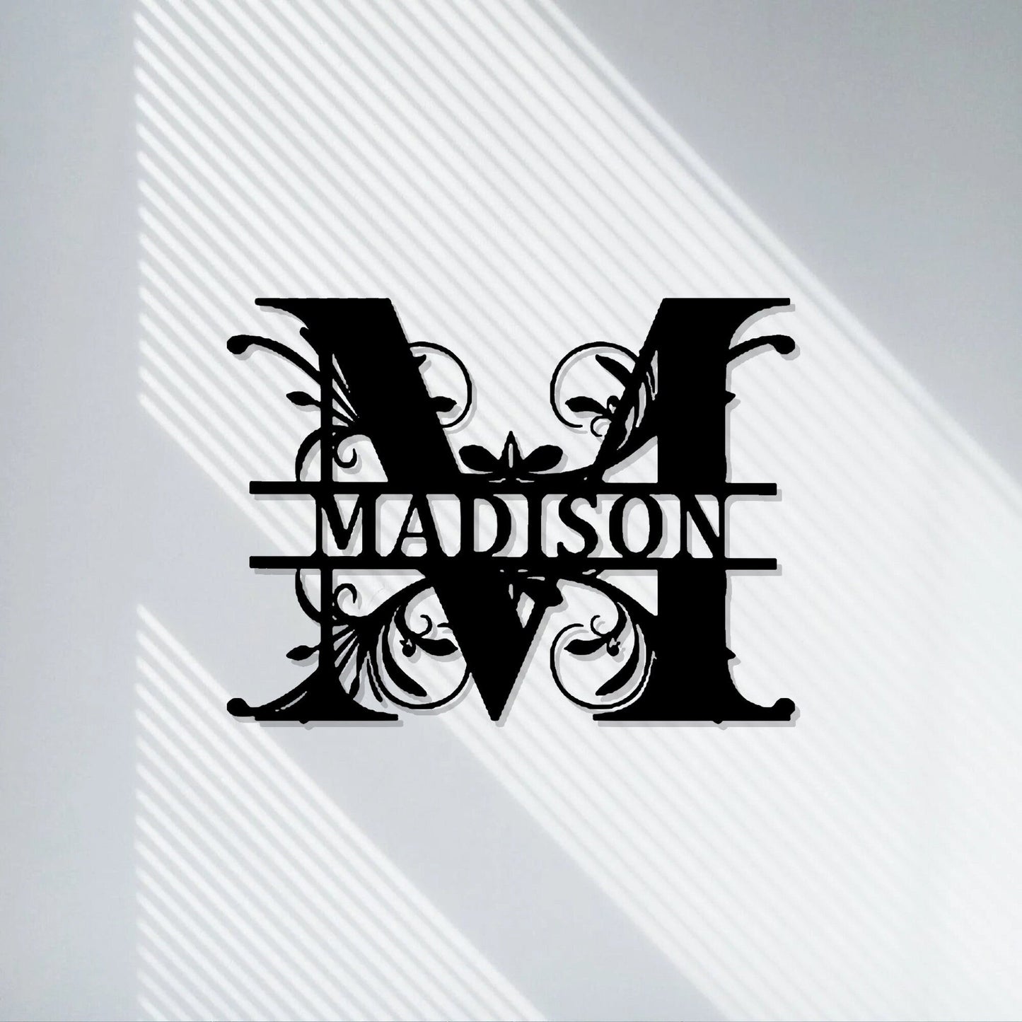 Custom Metal Name Sign-Split Letter Name Sign-Personalized Last Name Sign-Door Hanger-Outdoor Metal Sign-Wedding Gift-Monogram-LEDLightSign