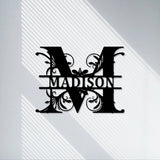 Custom Metal Name Sign-Split Letter Name Sign-Personalized Last Name Sign-Door Hanger-Outdoor Metal Sign-Wedding Gift-Monogram-LEDLightSign