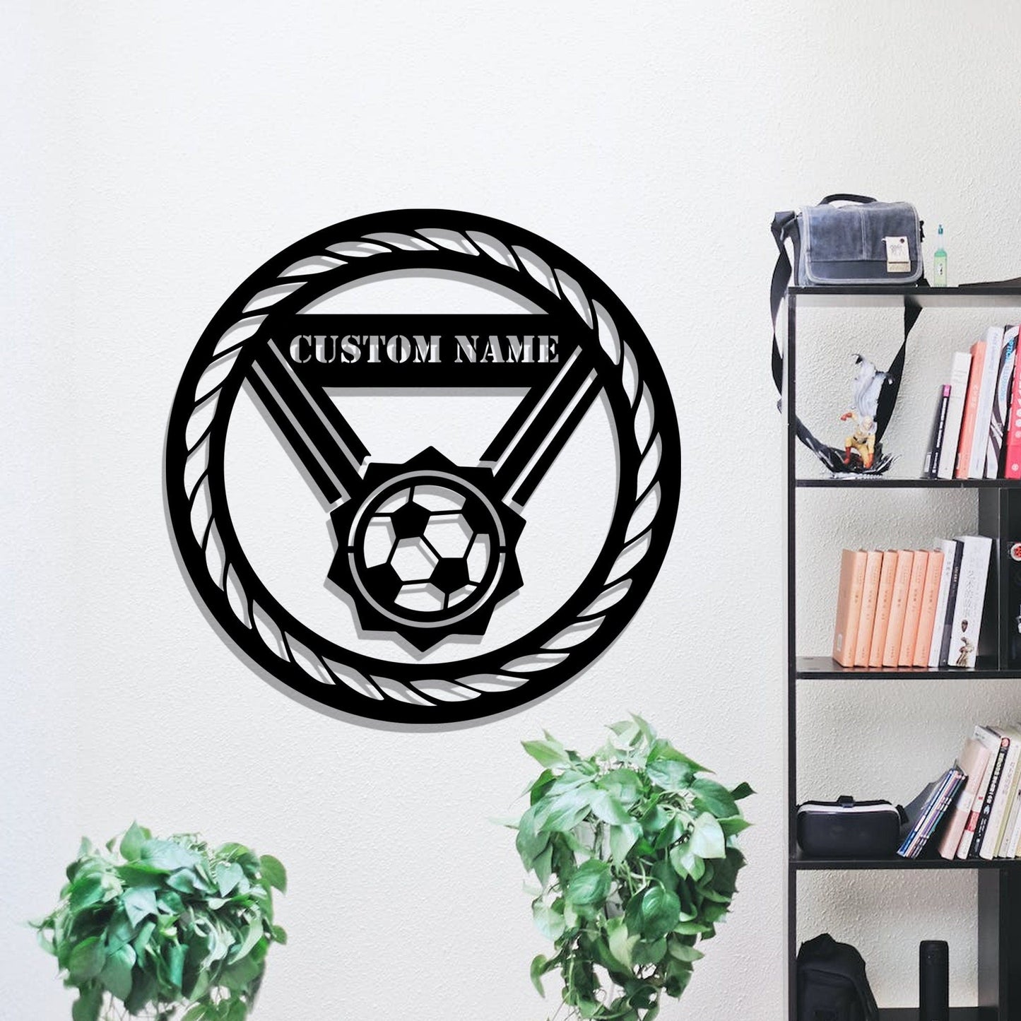 Personalized soccer metal wall art, custom soccer name metal signs, LED lighted soccer signs, soccer name signs, metal art,home decor