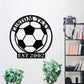 Personalized soccer metal sign, custom soccer name metal sign/World Cup gift/gift for him/metal wall art/LED light-emitting soccer wallsconce