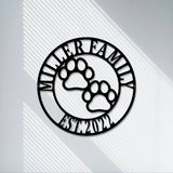 Custom dog name metal sign / personalized pet name decoration / dog house / dog paw sign / children's room wall decoration / LED wall light