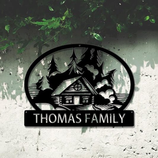 Personalized Cabin Metal Signs, Cabin Signs, Cabin Decoration, Custom Campground Signs, Outdoor Signs, Campground Sign, LED Lighted Sign