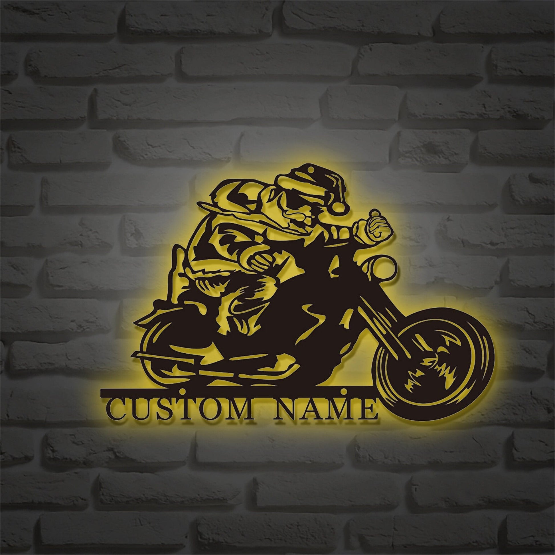 Custom motorcycle metal sign,Harley motorcycle art wall,men's motorcycle gifts,personalized garage name decor,Christmas home decor,LED signs