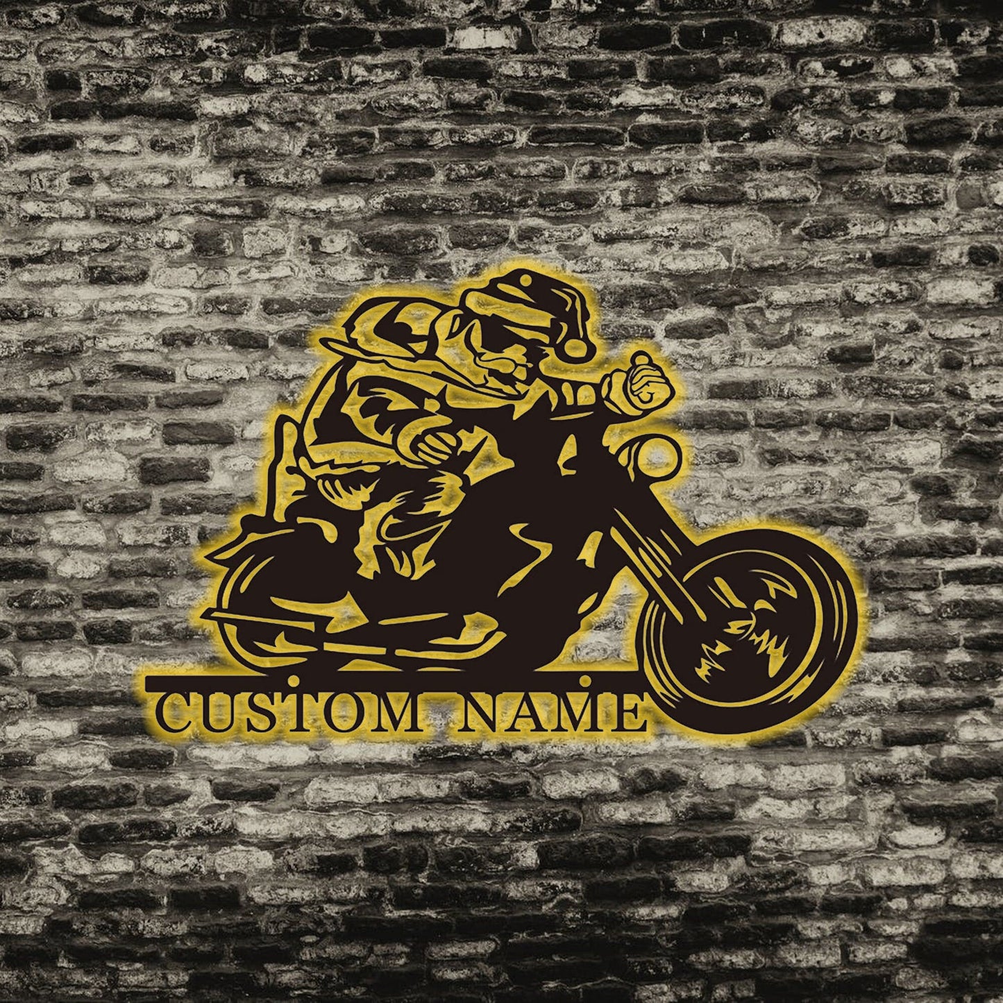 Custom motorcycle metal sign,Harley motorcycle art wall,men's motorcycle gifts,personalized garage name decor,Christmas home decor,LED signs