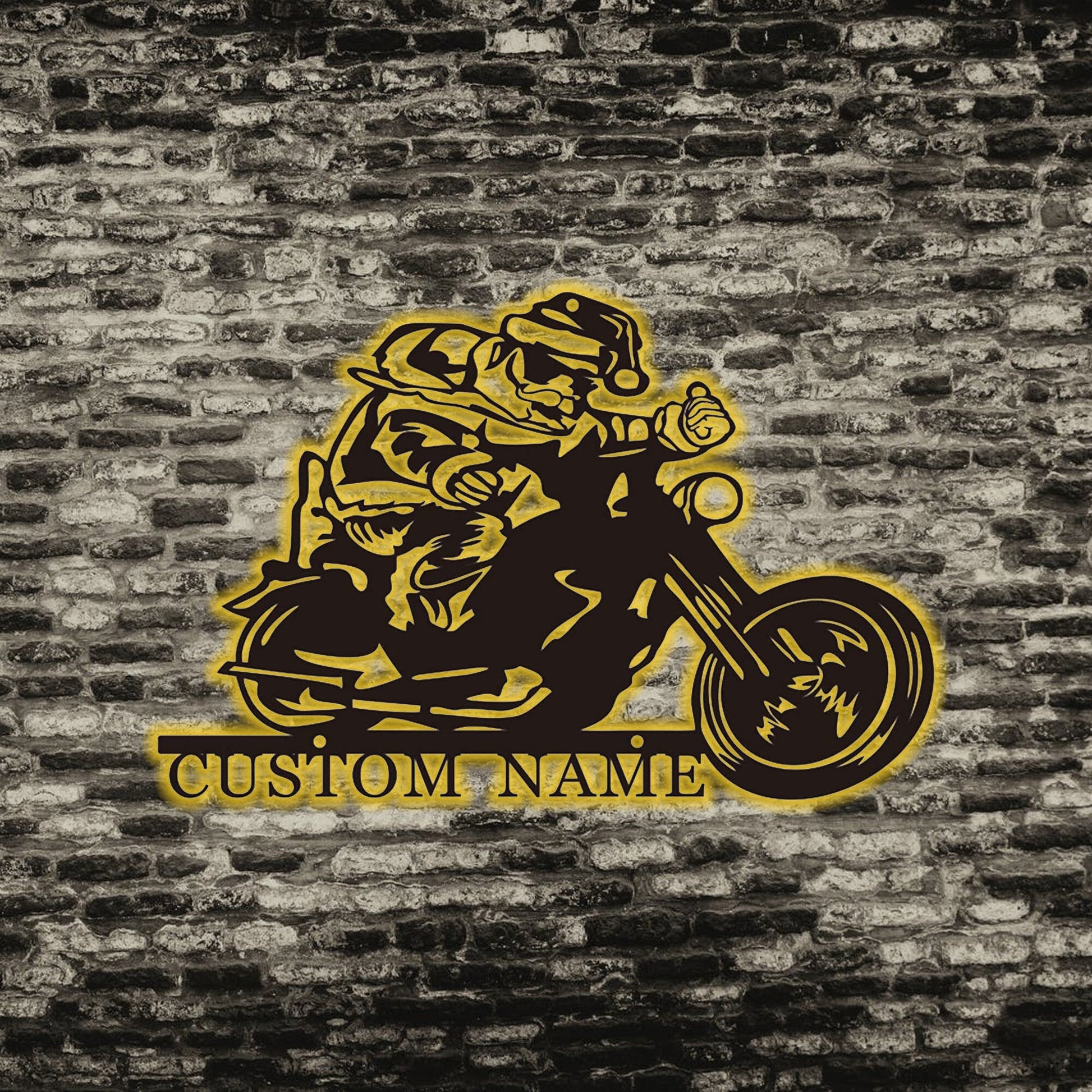 Custom motorcycle metal sign,Harley motorcycle art wall,men's motorcycle gifts,personalized garage name decor,Christmas home decor,LED signs