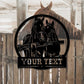 Personalized horse metal sign,farmhouse decor,farm owner gift,outdoor yard hangings,last name address signs,grandparent gift,LED wall sconce