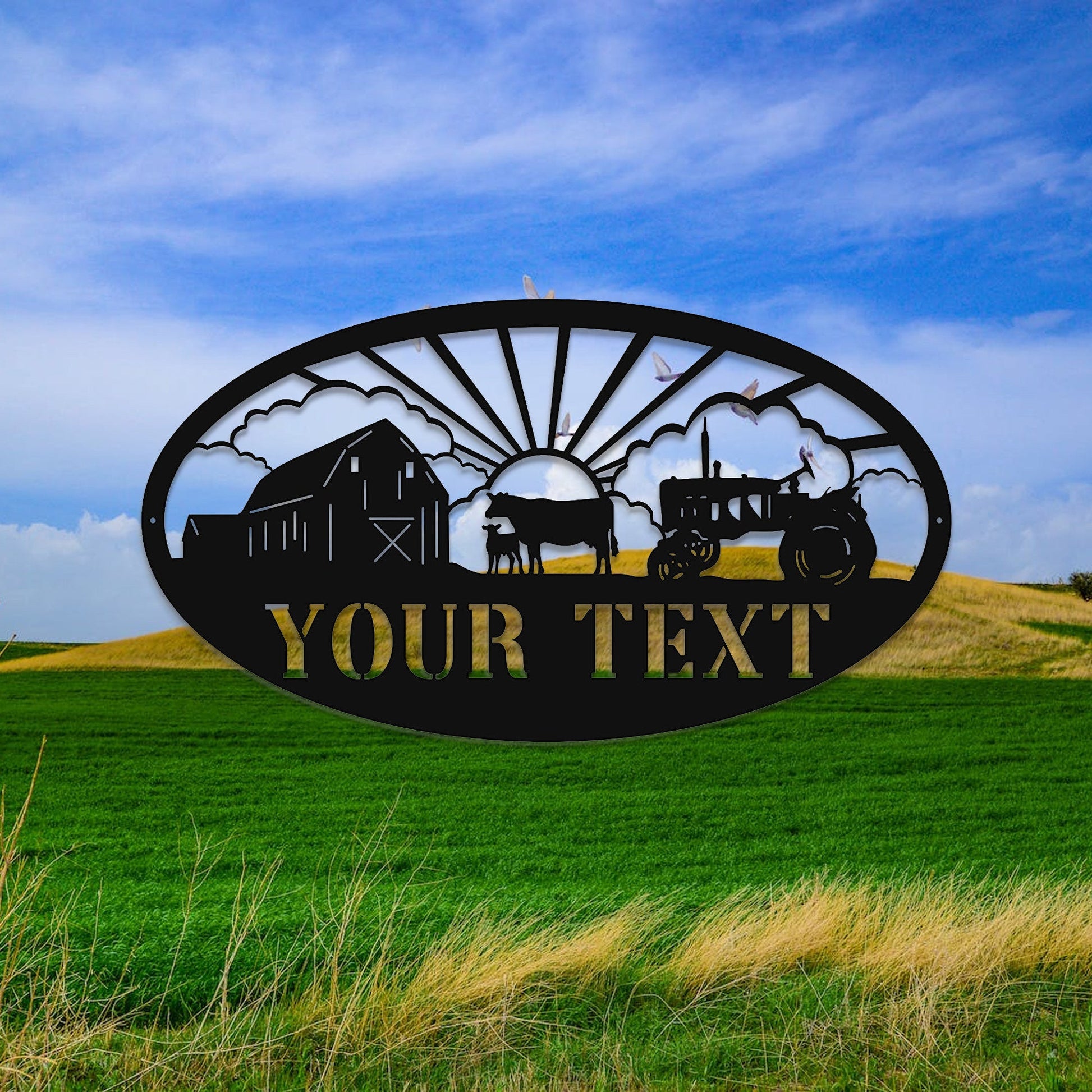 Custom Metal Farm Sign | Metal Sign for farmer| Farmhouse | Family Name Sign |farmers' gifts| Home Decor | Minimalist|Harvest|LED Sign