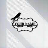 Custom Bird Metal Sign,Personalized Welcome Sign,Metal Family Sign,Metal Wall Art,Housewarming Gift, Address number, LED lighted sign