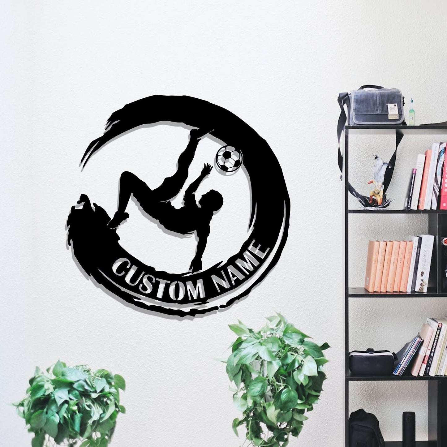 Custom soccer LED metal art sign /lighted soccer name metal sign/multi-color soccer art/soccer player gifts/soccer gift/soccer wall of honor