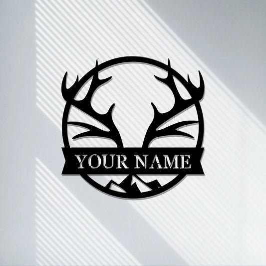 personalized moose metal sign,deer head sign,antler decoration,Christmas gift for him,deer name metal sign,father's day gift,LED Sign