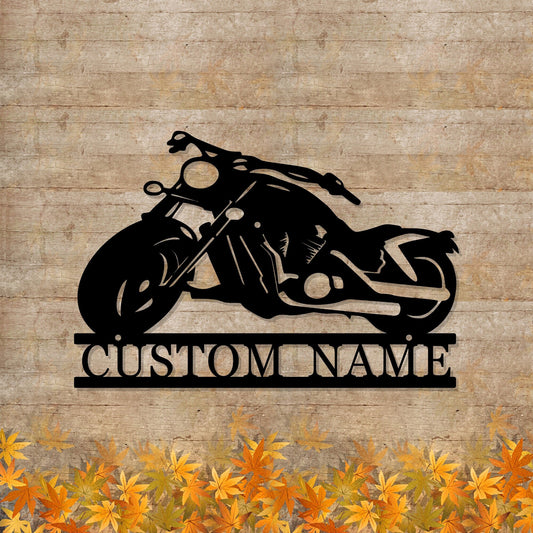Personalized motorcycle metal wall art, custom motorcycle signs, dealership opening gifts, custom text gifts, dad's gifts, LED light signs