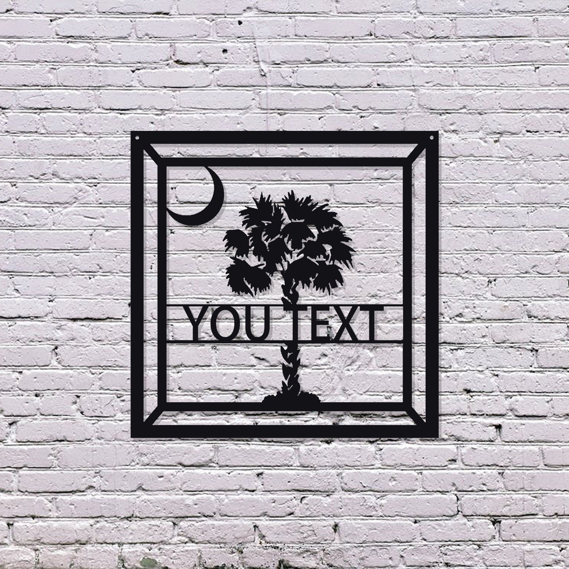 custom palm tree metal sign/personalized tropical patio or pool sign/outdoor metal sign/ornament/front door home sign/beach house/led sign